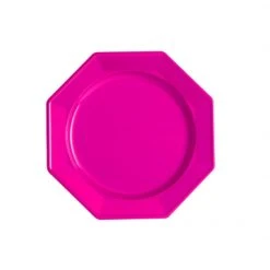 Lot De 12 Assiettes Octogonales Jetables Framboise PM