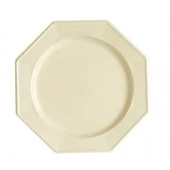 Lot De 12 Assiettes Octogonales Jetables Ivoire MM