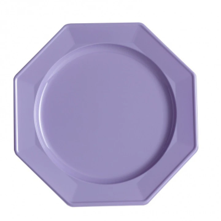 Lot De 12 Assiettes Octogonales Jetables Lilas GM
