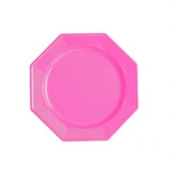 Lot De 12 Assiettes Octogonales Jetables Rose Pâle PM