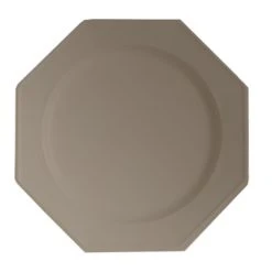 Lot De 12 Assiettes Octogonales Jetables Taupe GM