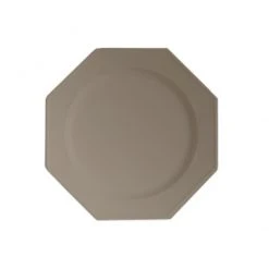 Lot De 12 Assiettes Octogonales Jetables Taupe PM