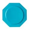 Lot De 12 Assiettes Octogonales Jetables Turquoise GM