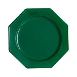 Lot De 12 Assiettes Octogonales Jetables Vert Foncé MM