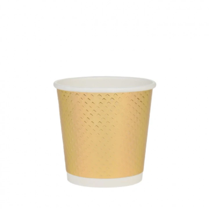 Lot De 20 Gobelets Jetables Carton Carton Doré 10 Cl
