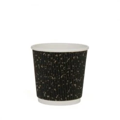 Lot De 20 Gobelets Jetables Carton Noir Gouttes Dorées 10 Cl