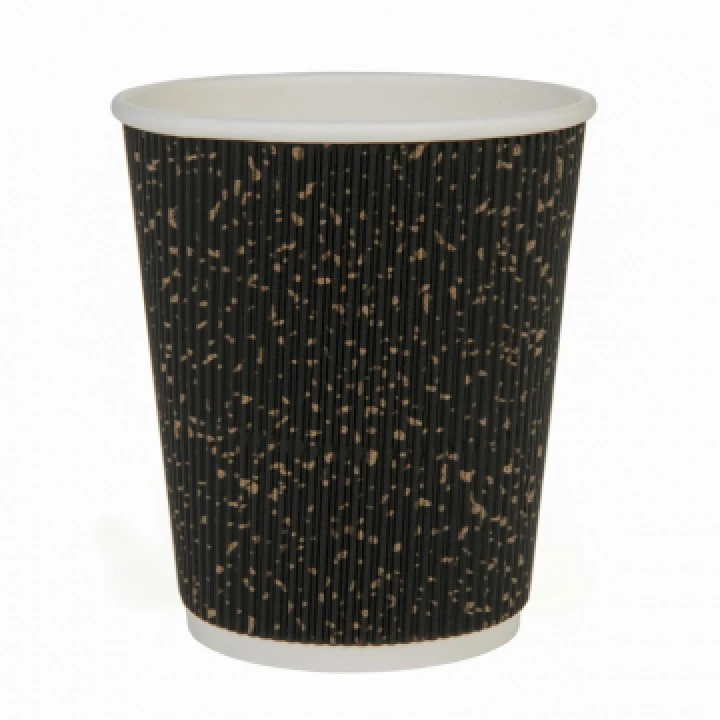 Lot De 20 Gobelets Jetables Carton Noir Gouttes Dorées 20 Cl