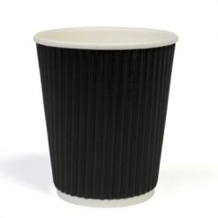 Lot De 20 Gobelets Rayures Noires En Carton 28 Cl