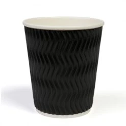 Lot De 20 Gobelets Vagues Noires En Carton 28 Cl