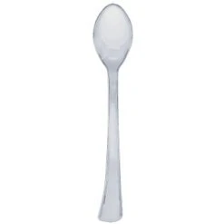 Lot De 20 Mini-cuillères Jetables Argent 10,4 Cm