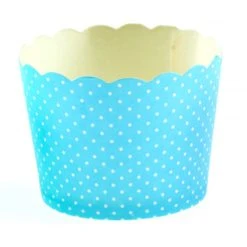 Lot De 25 Pots Bleu Plumetis En Carton 5,5 X 4,5 Cm