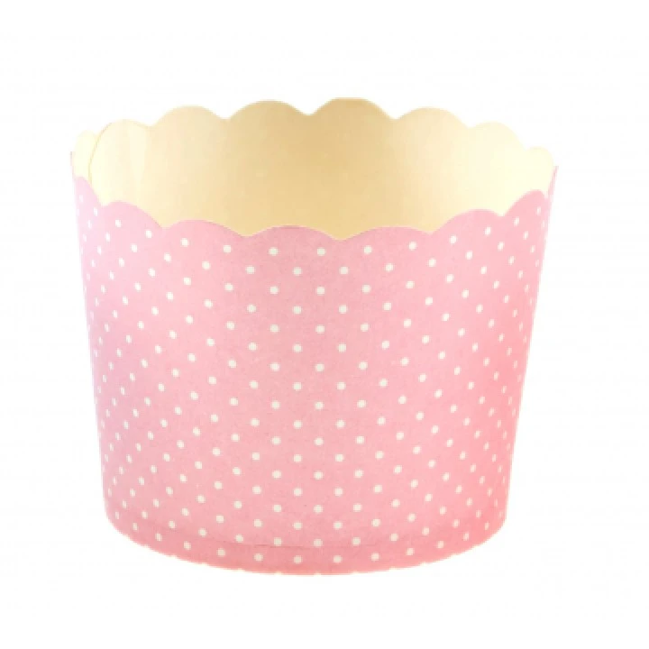 Lot De 25 Pots Rose Plumetis En Carton 5,5 X 4,5 Cm