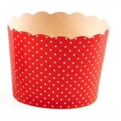 Lot De 25 Pots Rouge Plumetis En Carton 5,5 X 4,5 Cm