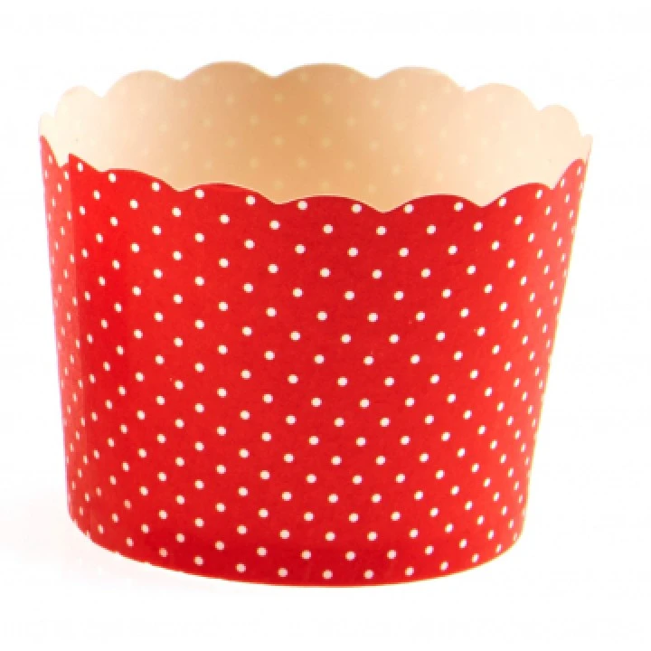 Lot De 25 Pots Rouge Plumetis En Carton 5,5 X 4,5 Cm