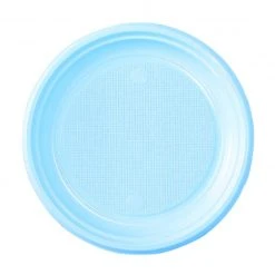 Lot De 30 Assiettes Ronde En Carton Bleu Ciel