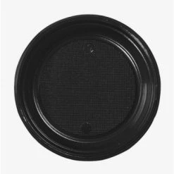 Lot De 30 Assiettes Ronde En Carton Noir