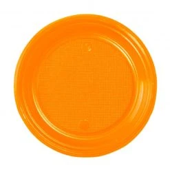 Lot De 30 Assiettes Ronde En Carton Orange