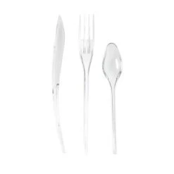 Lot De 30 Couverts Plastiques Réutilisables Cristal