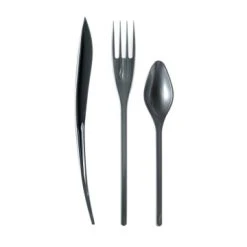 Lot De 30 Couverts Plastiques Réutilisables Gris