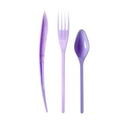 Lot De 30 Couverts Plastiques Réutilisables Lilas