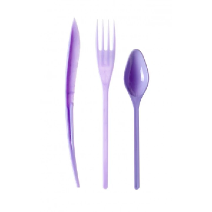 Lot De 30 Couverts Plastiques Réutilisables Lilas