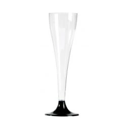 Lot De 30 Flûtes à Champagne Jetables En Plastique 10 Cl Pieds Noirs