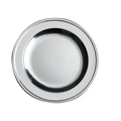 Lot De 4 Assiettes Rondes Jetables Argent 30 Cm