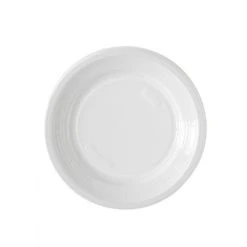 Lot De 50 Assiettes Dessert Jetables En Plastique Blanc 17 Cm