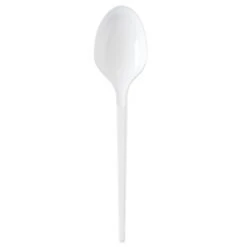 Lot De 50 Cuillères à Potage Jetables En Plastique Blanc16,5 Cm