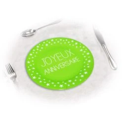 Lot De 6 Assiettes Anniversaire Vert Excellence D 23 Cm