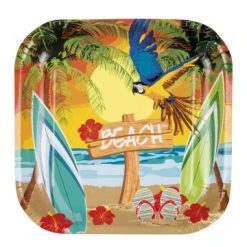 Lot De 6 Assiettes Beach 25 X 25 Cm