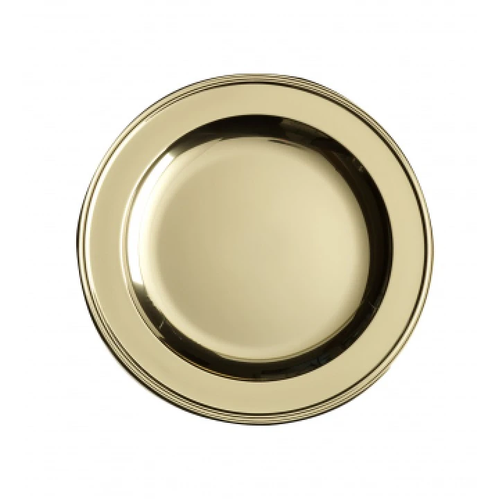 Lot De 6 Assiettes Rondes Jetables Or 23,5 Cm