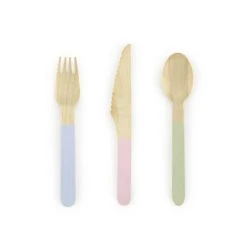 Lot De 6 Couverts Complets En Bois Pastel Love
