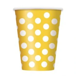 Lot De 6 Gobelets Jetables Anniversaire Jaune Soleil 25 Cl