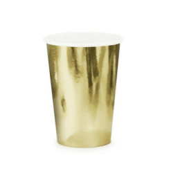Lot De 6 Gobelets Jetables Métallisé Or 220 Ml