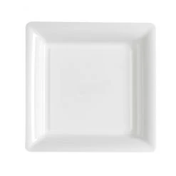 Lot De 8 Assiettes à Dessert Carrées Réutilisable Blanc 16,5 Cm