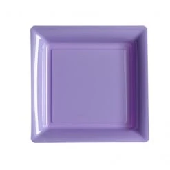 Lot De 8 Assiettes à Dessert Réutilisables Carrées Lilas 16,5 Cm