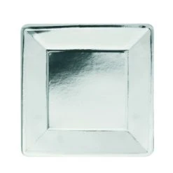 Lot De 8 Assiettes Carrées Jetables Argent MM
