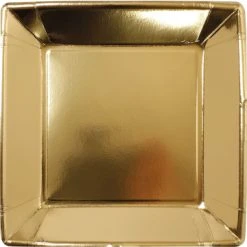 Lot De 8 Assiettes Carrées Jetables En Carton Or