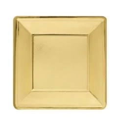 Lot De 8 Assiettes Carrées Jetables Or PM