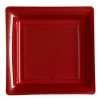 Lot De 8 Assiettes Plastiques Réutilisables Carrées Bordeaux 30,5 Cm