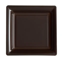 Lot De 8 Assiettes Réutilisables Carrées Chocolat 21,5 Cm