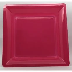 Lot De 8 Assiettes Plastiques Réutilisables Carrées Fuschia 30,5 Cm