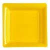 Lot De 8 Assiettes Plastiques Réutilisables Carrées Jaune 30,5 Cm