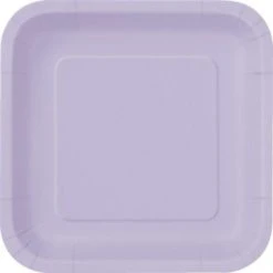 Lot De 8 Assiettes Réutilisables Carrées Lilas 21,5 Cm