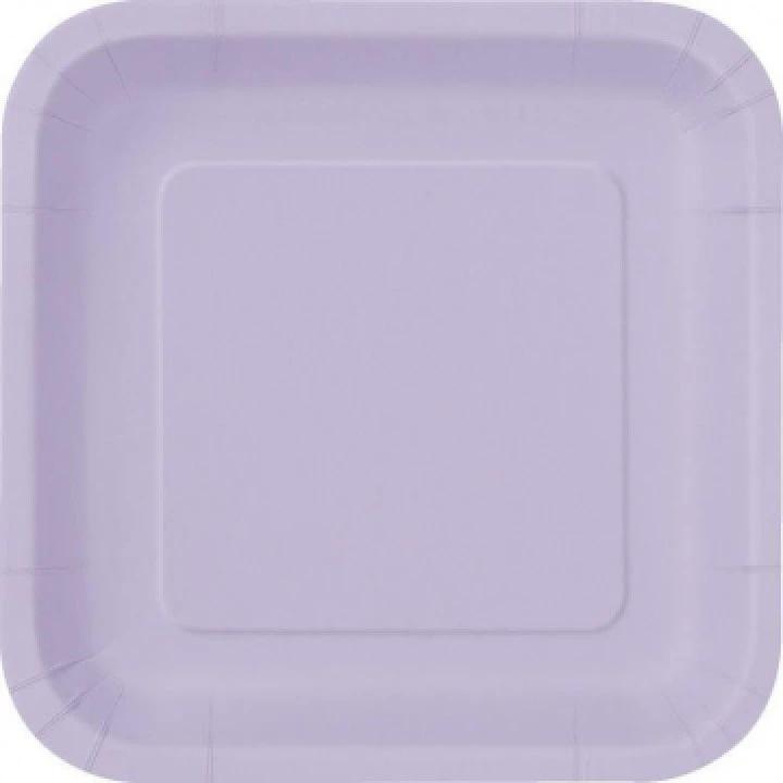 Lot De 8 Assiettes Réutilisables Carrées Lilas 21,5 Cm