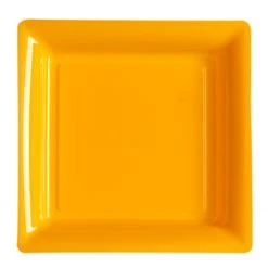 Lot De 8 Assiettes Plastiques Réutilisables Carrées Orange 30,5 Cm