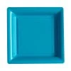 Lot De 8 Assiettes Réutilisables Carrées Turquoise 21,5 Cm