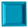 Lot De 8 Assiettes Plastiques Réutilisables Carrées Turquoise 30,5 Cm