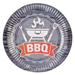 Lot De 8 Assiettes Jetables En Carton BBQ Party 23 Cm